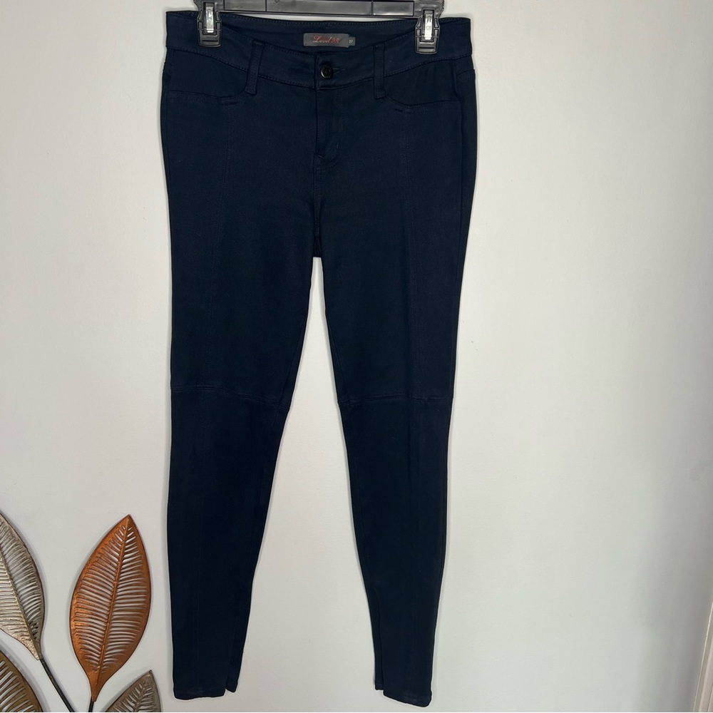 ANTHROPOLOGIE LEVEL 99 Stretch Skinny Seamed Knee Zipped Ankle Suede Jeans pants